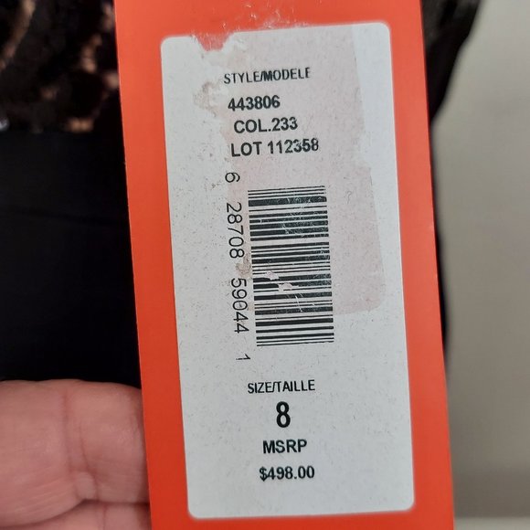 NWT Monique LHuillier Black Sleeveless Dress with Sequin Lace Upper Sz 8 - Picture 15 of 17